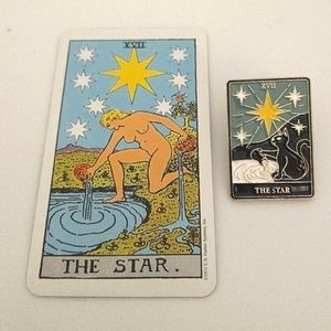 🧁 3/$30 The Star Cat Tarot Card Enamel Pin NEW
